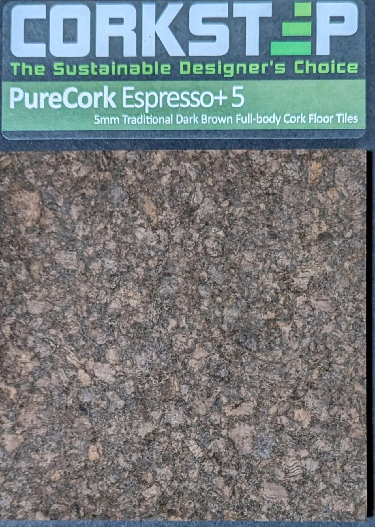 "Pure Cork" Espresso+5 5mm Sanded natural Glue down Cork Floor Tile - Image 3